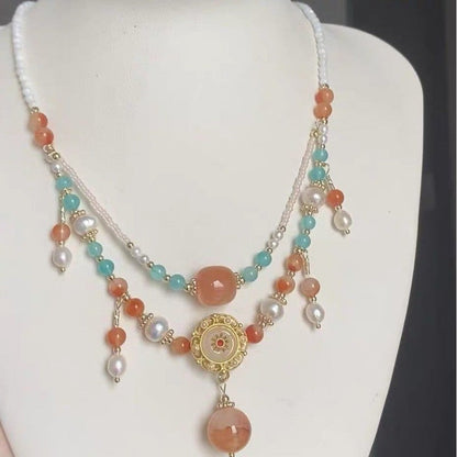 Multicolor Beaded Medallion Necklace