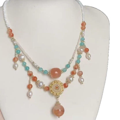 Multicolor Beaded Medallion Necklace
