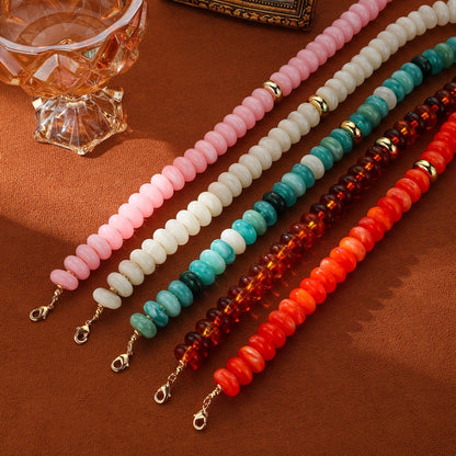 Turquoise Marbled Disc Necklace