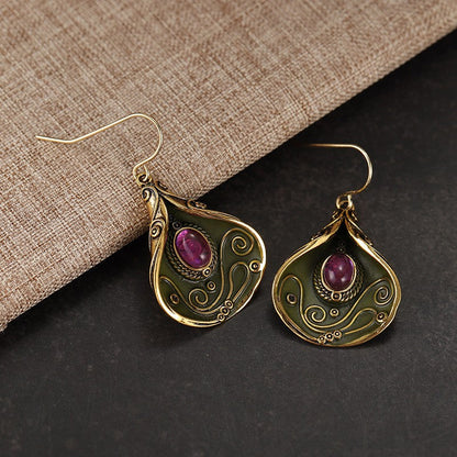Green Swirl Resin Drop Earrings