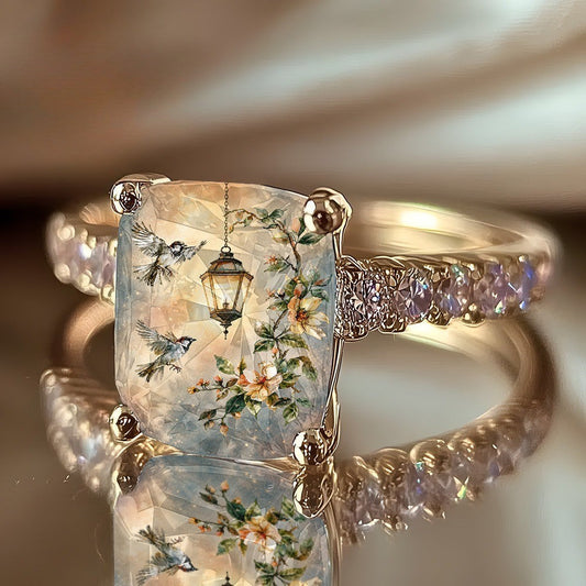 Bird & Lantern Square Ring