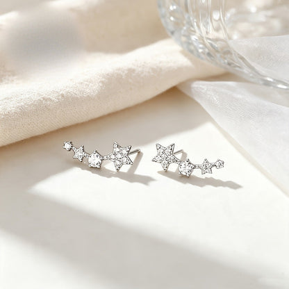 Crystal Star Climber Earrings
