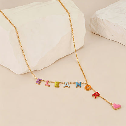 Custom Colorful Letter Y-Drop Necklace