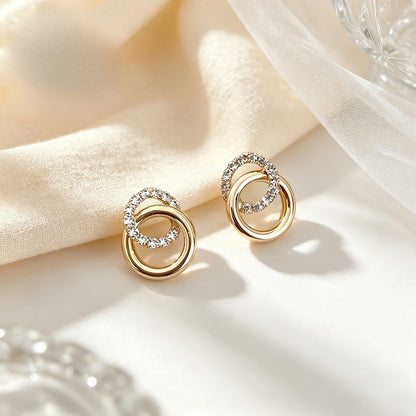 Crystal Double Ring Earrings