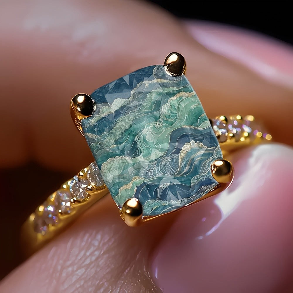 Ocean Wave Square Ring