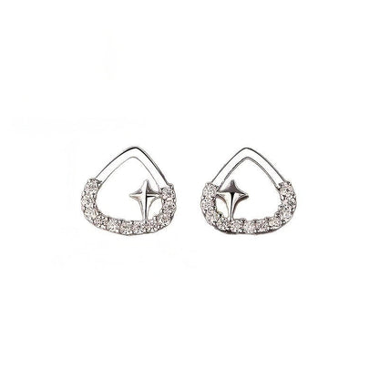 Crystal Star Triangle Stud Earrings