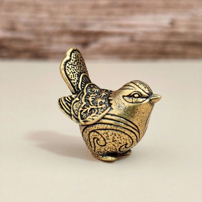 Engraved Brass Bird Figurine