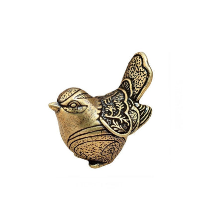 Engraved Brass Bird Figurine