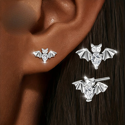 Crystal Bat Stud Earrings