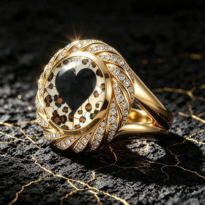 Leopard Heart Statement Ring