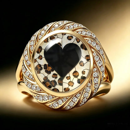 Leopard Heart Statement Ring