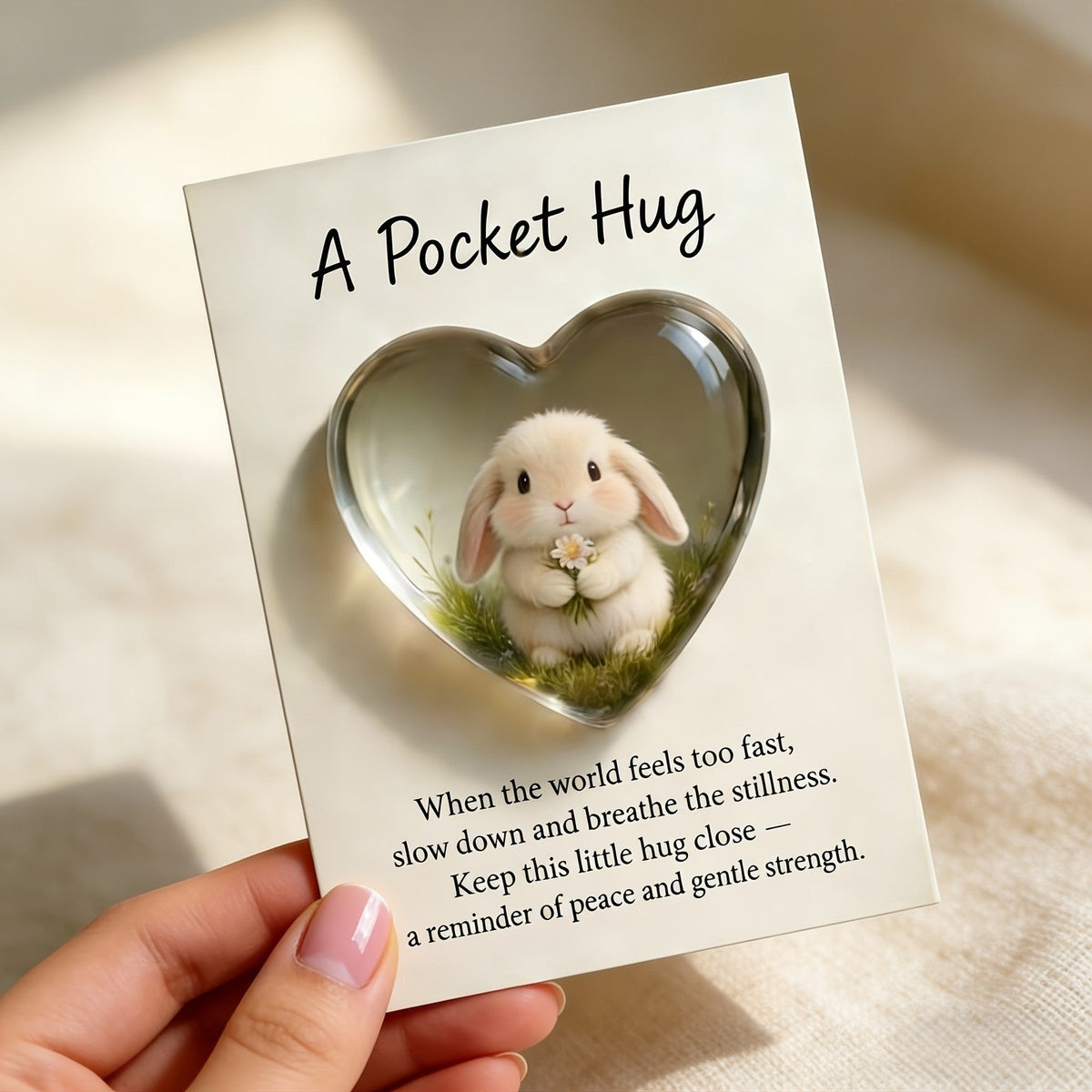 Heart Bunny Pocket Hug Card