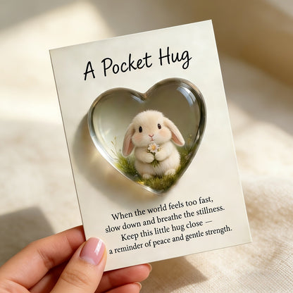 Heart Bunny Pocket Hug Card