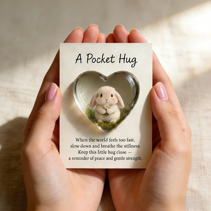 Heart Bunny Pocket Hug Card