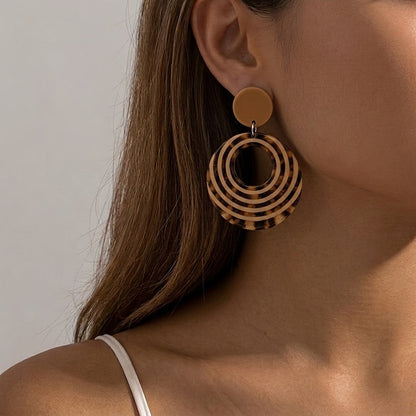 Leopard Concentric Circle Earrings