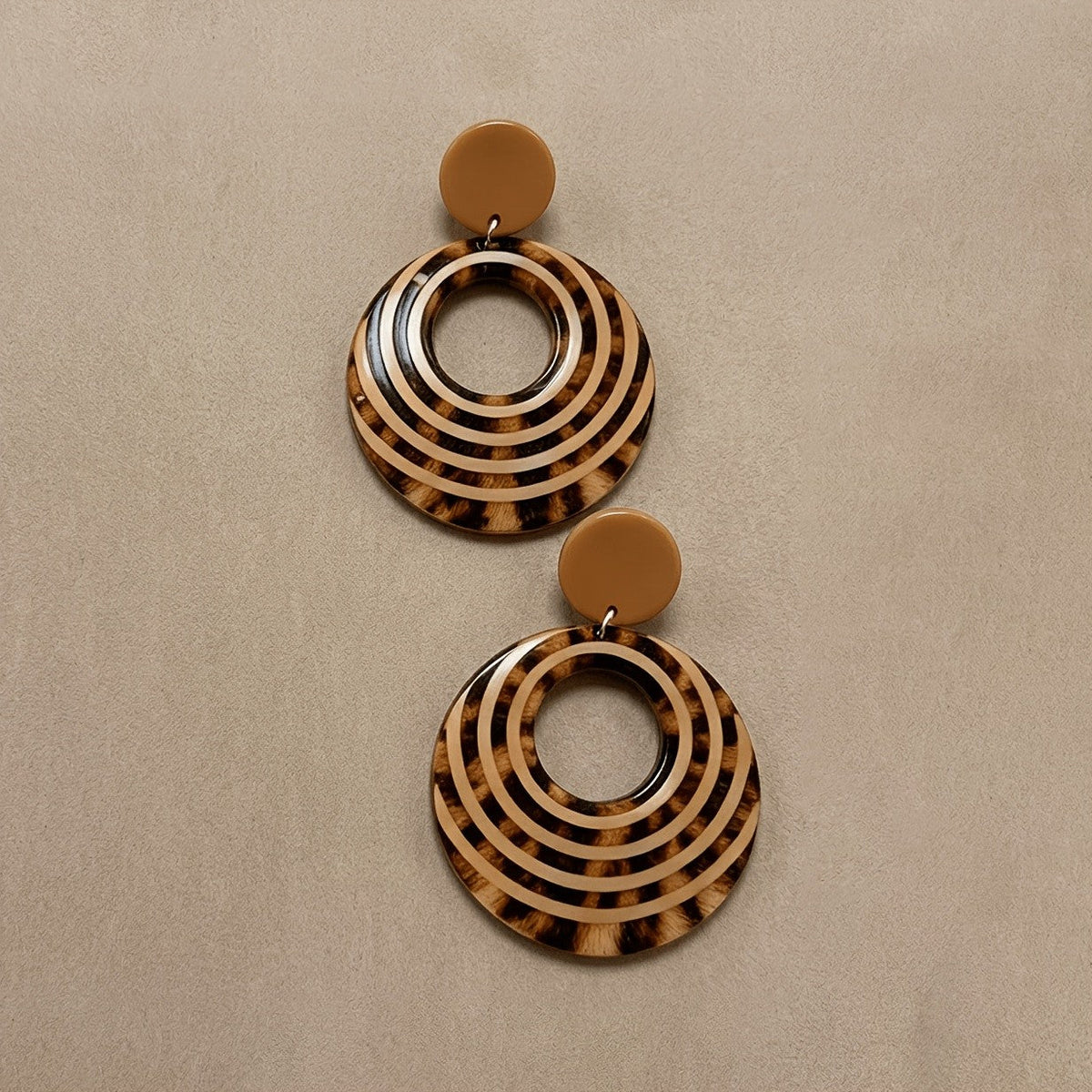 Leopard Concentric Circle Earrings