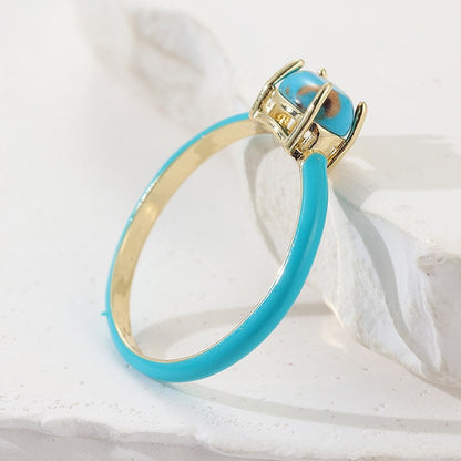 Blue Stone Hoop Ring