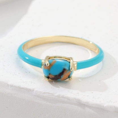 Blue Stone Hoop Ring