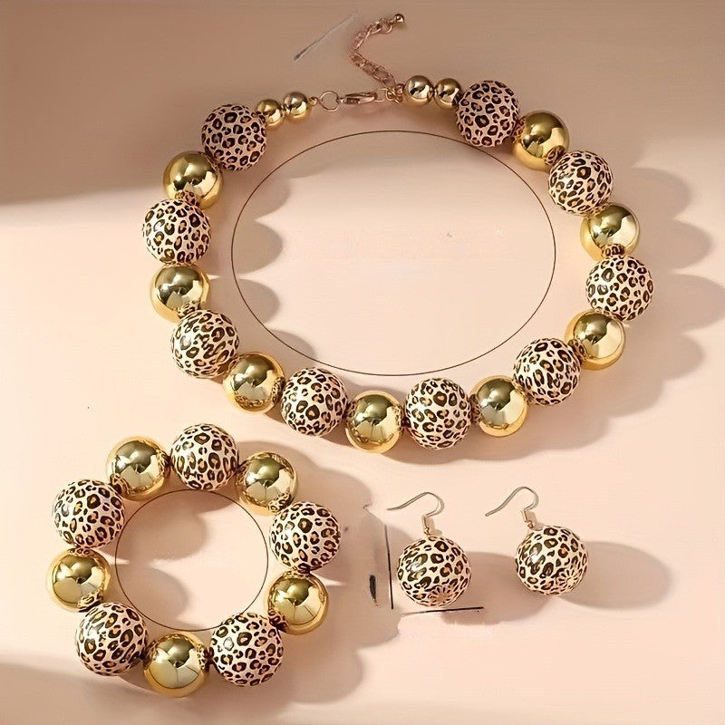 Leopard Bead Jewelry Set