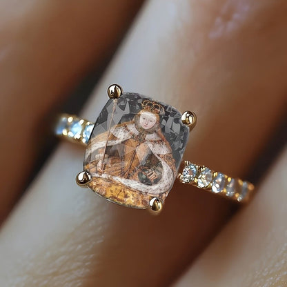 Royal Portrait Square Ring