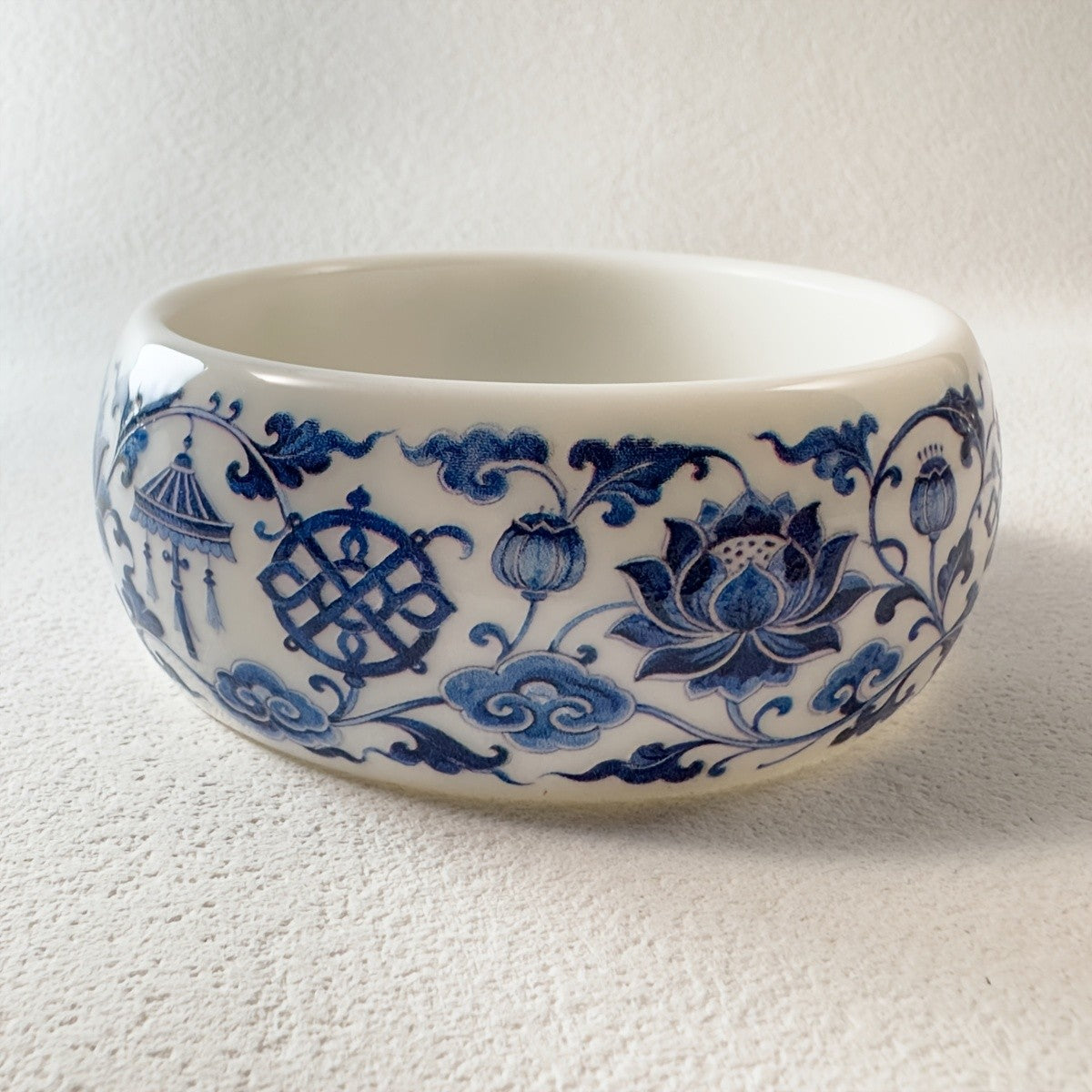 Blue Floral Wide Bangle