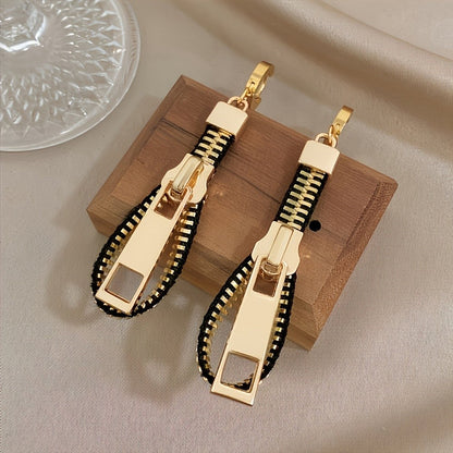 Zipper Drop Earrings