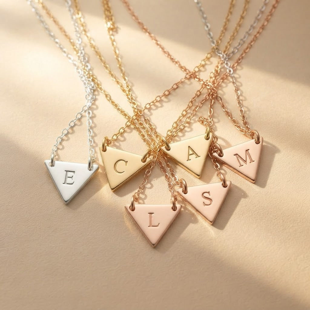 Initial Triangle Necklace