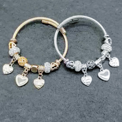 Hollow Heart Charm Bracelet