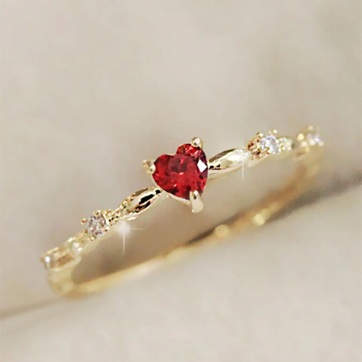Rhinestone Heart Ring