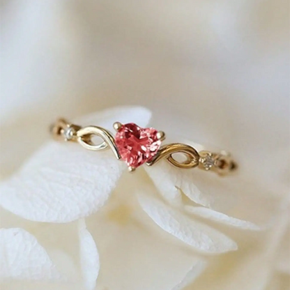 Rhinestone Heart Ring