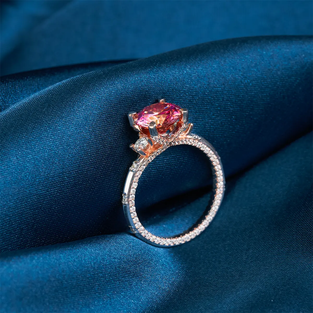 Fine Red Stone Stacked Ring