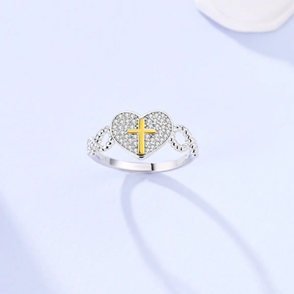 Cross Heart Ring