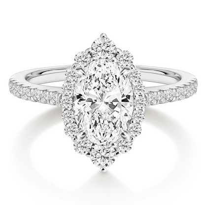 Marquise Cut Halo Ring