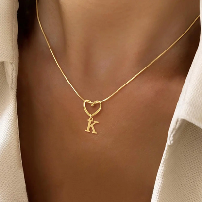 Heart Knot Initial Necklace