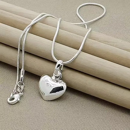 Elegant Silver Heart Necklace