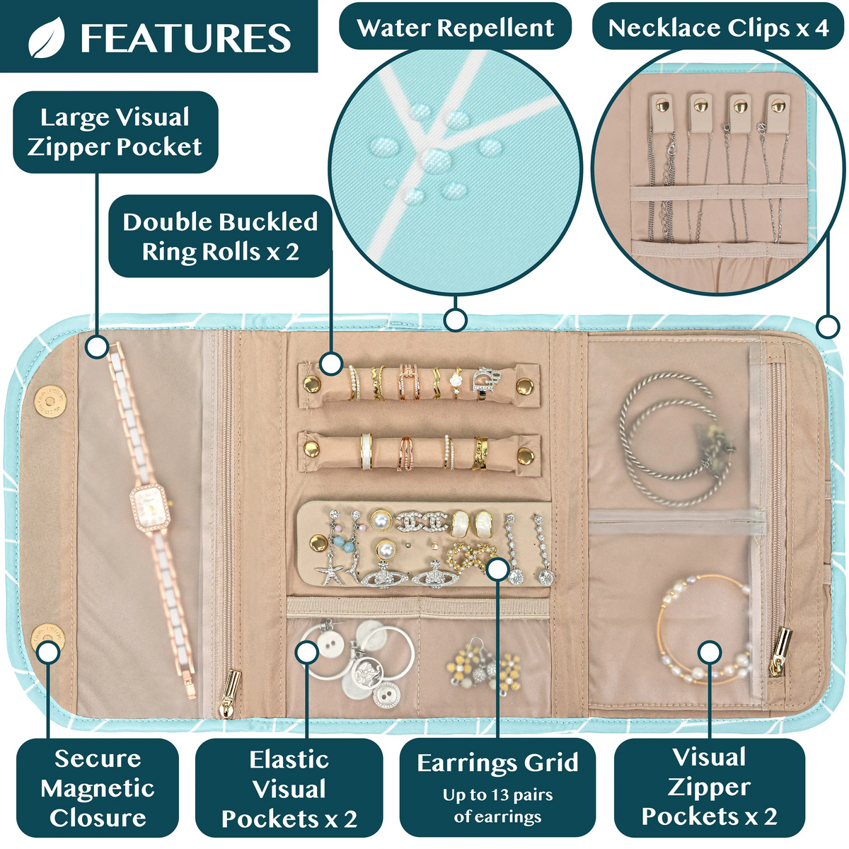 Travel Jewelry Case Organizer