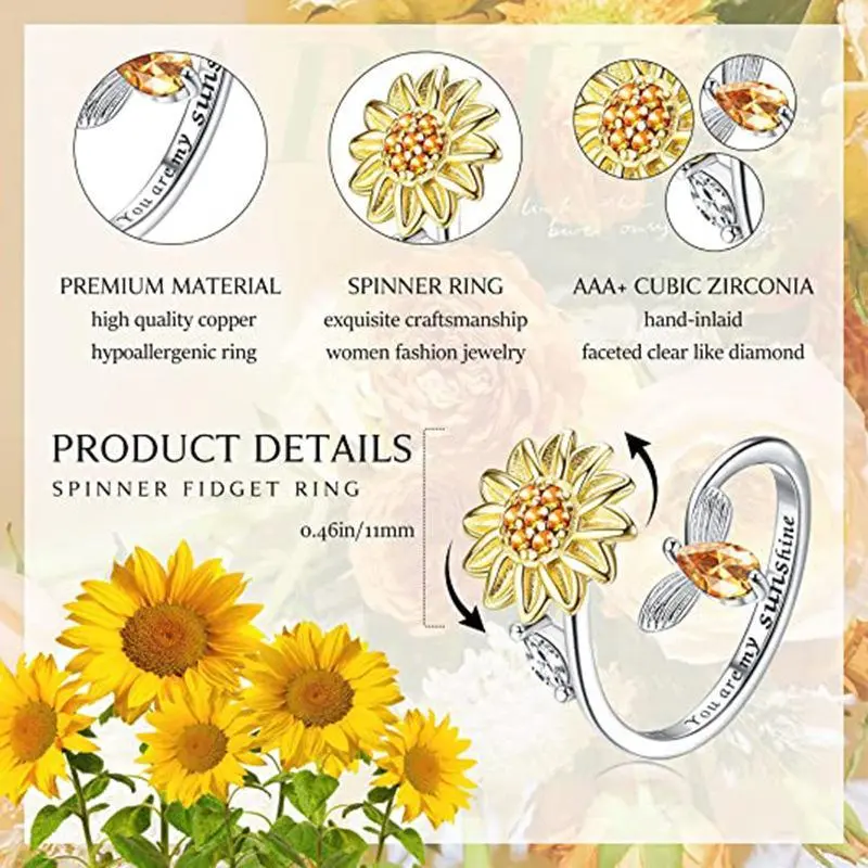 Worry Sunflower Ring