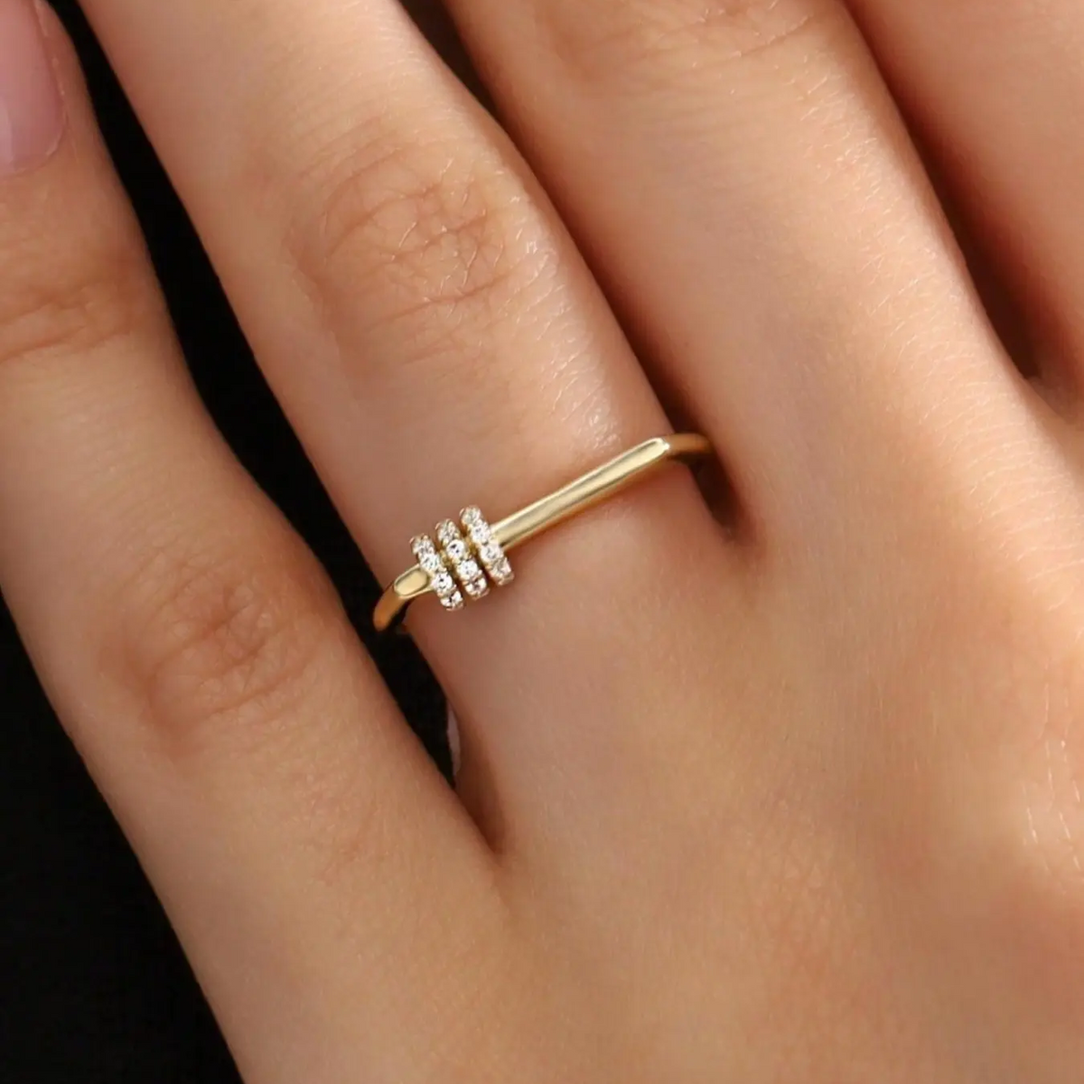 Three Ring Zirconia Ring