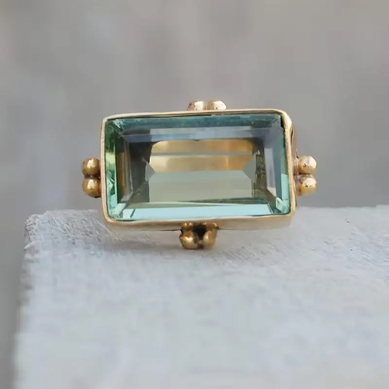 Hammered Emerald Cut Ring