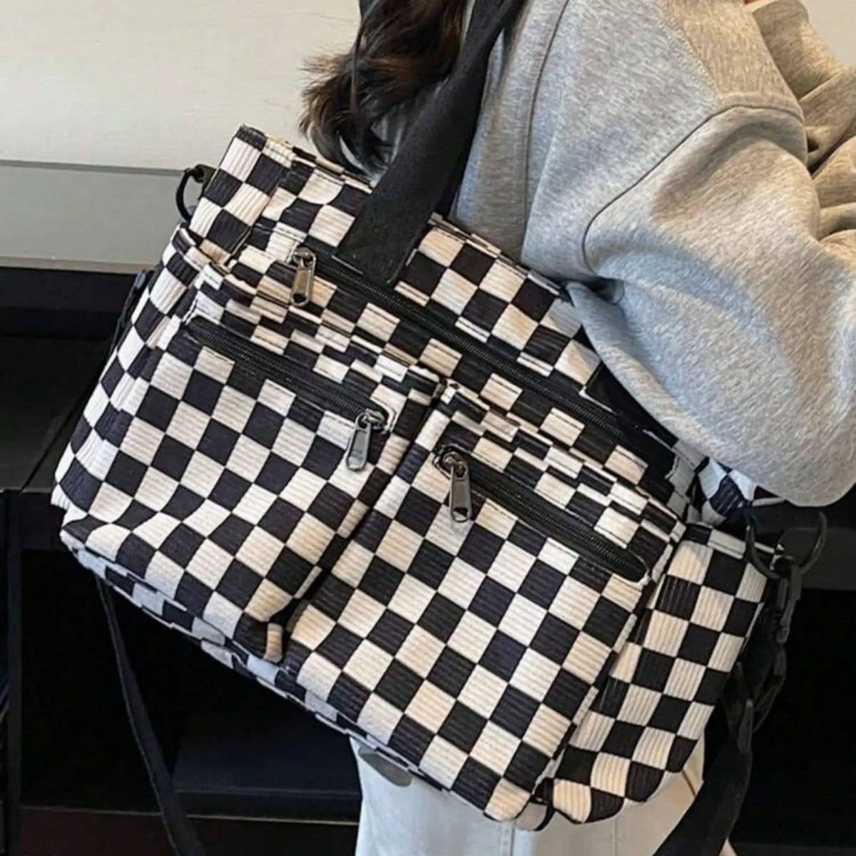 Leopard Print Corduroy Tote Bag