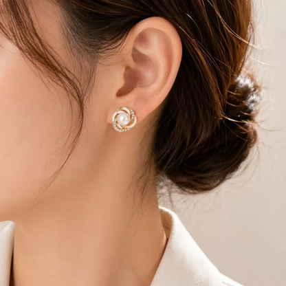 Pearl Flower Cluster Earrings