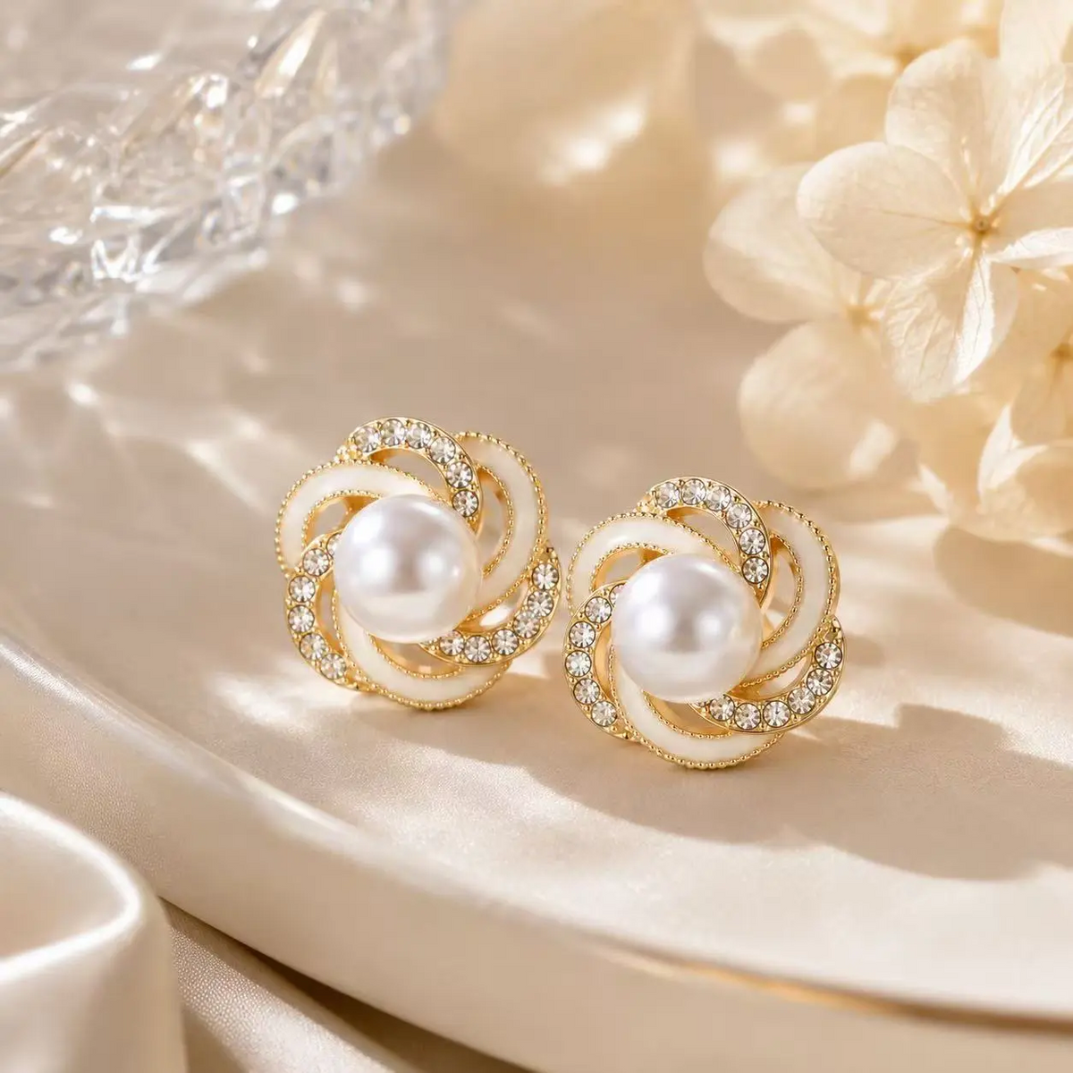 Pearl Flower Cluster Earrings