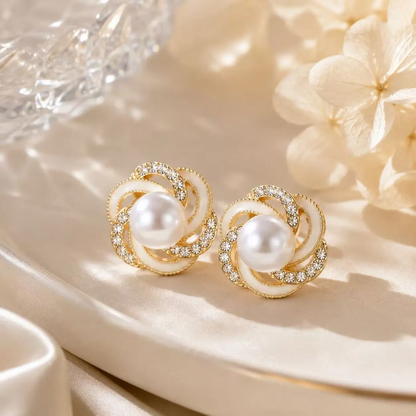 Pearl Flower Cluster Earrings