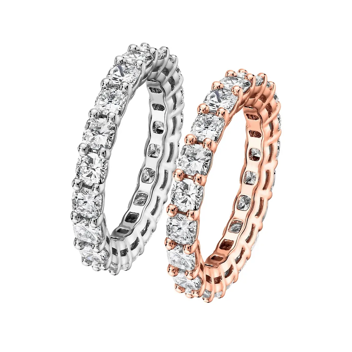 2pc Paved Eternity Ring Set