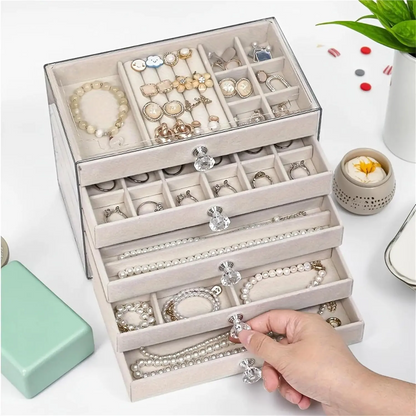 5 Layer Velvet Jewelry Box