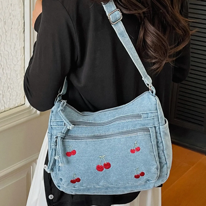 Cherry Denim Bag