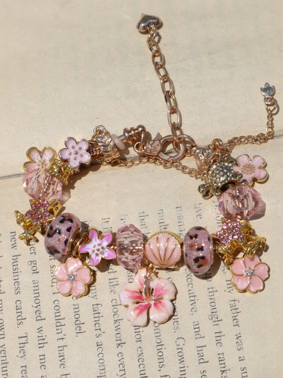 Cherry Blossom Charm Bracelet