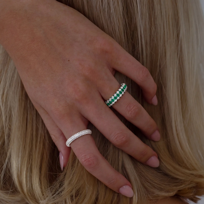 3pc Emerald Green Rings