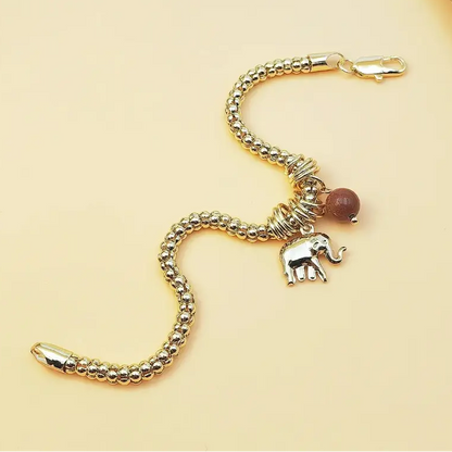 Elephant Sunstone Pendant Bracelet