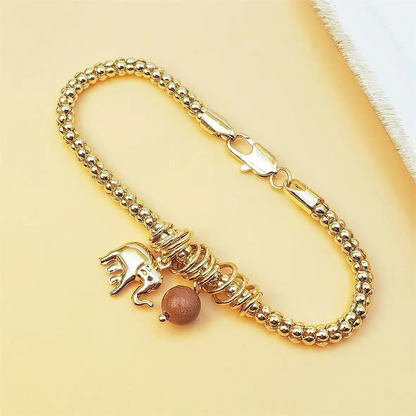 Elephant Sunstone Pendant Bracelet